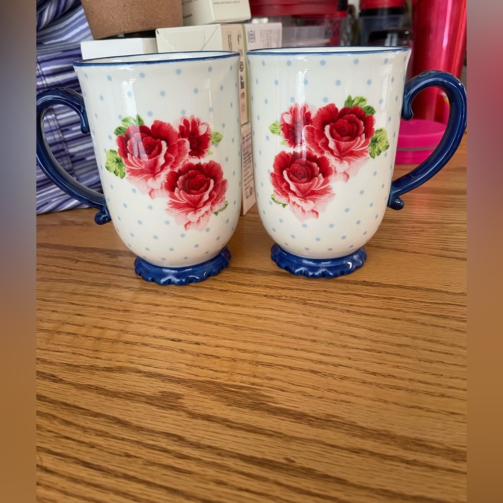 Pioneer Woman Heritage Floral 18 oz Stoneware mug set of 2